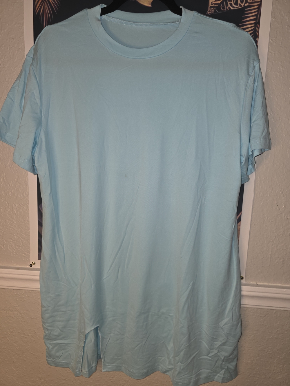 SHEIN Light Blue Short Sleeve Crew Neck Tee